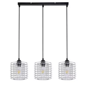 Светильник подвесной Escada Grid E27 120 Вт 7 кв.м черный IP20 (10190/3S Chrome)