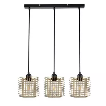 Светильник подвесной Escada Grid E27 120 Вт 7 кв.м черный IP20 (10190/3S Gold)