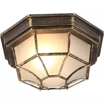 Светильник садово-парковый настенный Arte Lamp Pegasus черно-золотой E27 60 Вт IP44 (A3121PF-1BN)