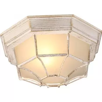 Светильник садово-парковый настенный Arte Lamp Pegasus бело-золотой E27 60 Вт IP44 (A3121PF-1WG)