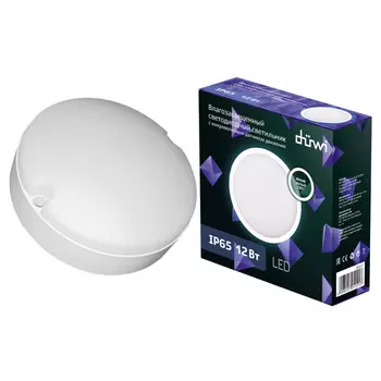 Светильник светодиодный накладной Dwi ДБП-12 4000К 12 Вт IP65 белый с датчиком движения опал (25121 7)