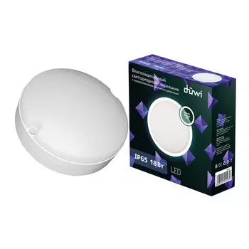 Светильник светодиодный накладной Duwi ДБП-18 4000К 18 Вт IP65 белый с датчиком движения опал (25123 1)