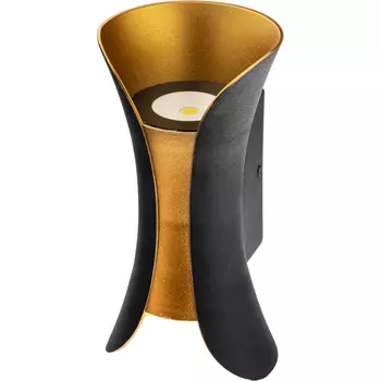 Светильник светодиодный садово-парковый настенный Dwi Nuovo черный/золото 3000К 6 Вт IP54 (24786 3)