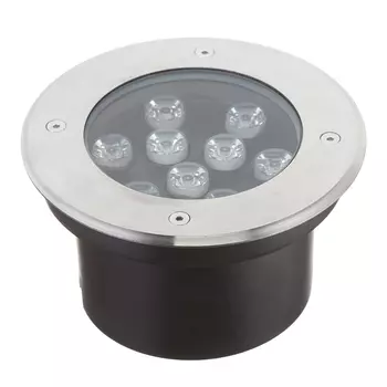 Светильник светодиодный тротуарный встраиваемый Feron металлик 2700К 9 Вт IP67 (32018)