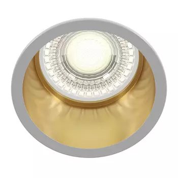 Светильник встраиваемый GU10 белый с золотом 50 Вт IP20 Maytoni Reif ДВО (DL049-01WG)