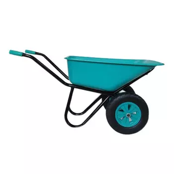 Тачка садово-строительная двухколесная РВ Пласт 120 л 180 кг ударопрочная усиленная морозостойкая (274)