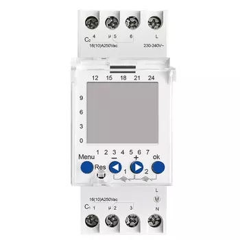 Таймер электронный модульный Dwi Profi (25806 3) T1-T2 230 В 16 А тип AC 2P