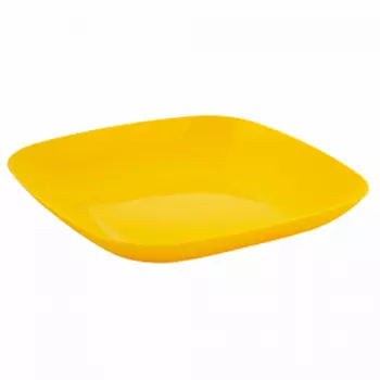 Тарелка пластиковая Алеана 250х250х30 мм темно-желтая