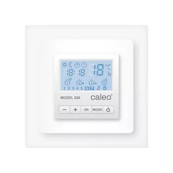 Терморегулятор электронный программируемый для теплого пола Caleo 920 белый с адаптерами