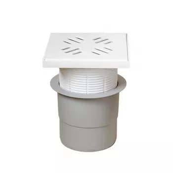 Трап душевой вертикальный Miano с гидрозатвором 150х150 мм d110 мм решетка из нержавеющей стали (MPV-110-01S)