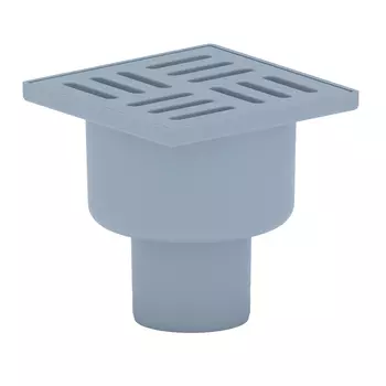 Трап душевой вертикальный АНИ пласт с гидрозатвором 100х100 мм d50 мм пластиковая решетка (TA5204)