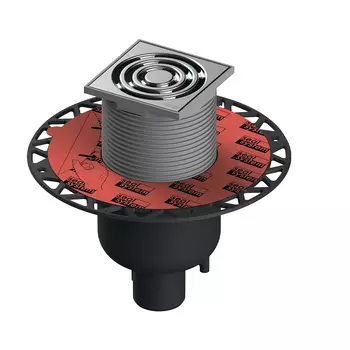 Трап душевой вертикальный Tece с гидрозатвором 100х100 мм d50 мм решетка из нержавеющей стали (3601300)