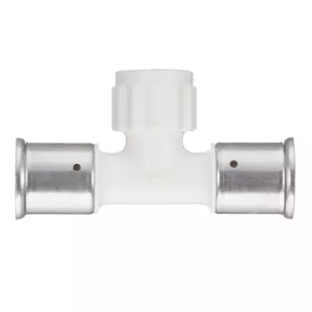 Тройник Henco (13PKW-260426) 26(пресс) х 1/2 ВР(г) х 26(пресс) белый PVDF