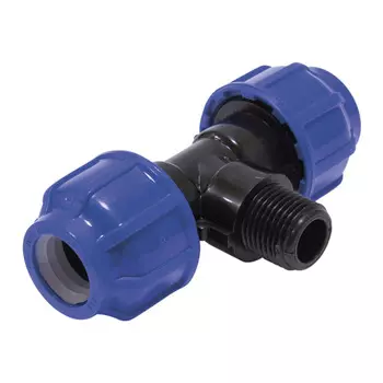 Тройник ПНД Tebo компрессионный переходной 25х25х1 НР(ш)