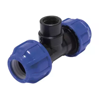 Тройник ПНД Tebo компрессионный переходной 32х32х3/4 ВР(г)