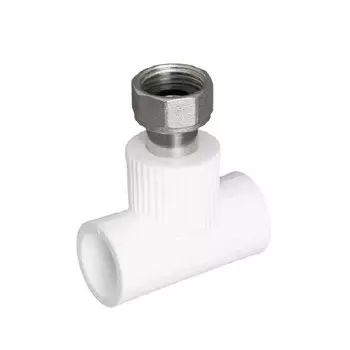 Тройник полипропиленовый Lammin 20 мм х 1/2 х 20 мм с накидной гайкой (Lm31048020015)