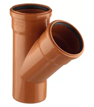 Тройник Pro Aqua Terra d110 мм 45° пластиковый для наружной канализации