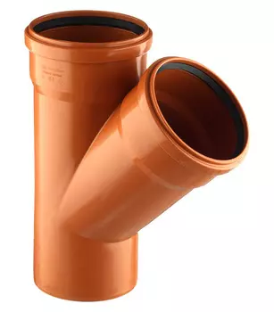 Тройник Pro Aqua Terra d160 мм 45° пластиковый для наружной канализации
