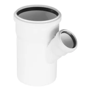 Тройник Rehau Raupiano Plus d110х50 мм 45° пластиковый шумопоглощающий для внутренней канализации