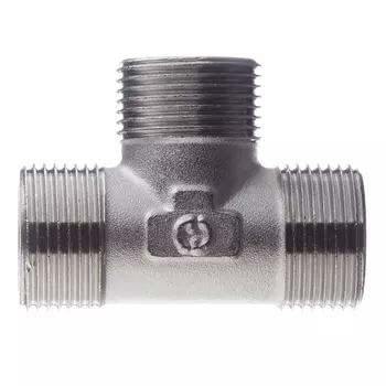 Тройник Stout 3/4 НР(ш) х 3/4 НР(ш) х 3/4 НР(ш) латунный (SFT-0018-343434)