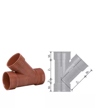 Тройник Uponor (1050298) d160 мм 45°