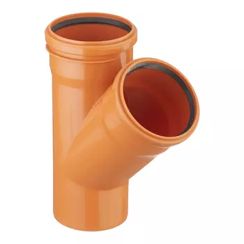 Тройник Valfex d110 мм 45° пластиковый для наружной канализации