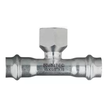 Тройник Valtec (VTi.932.I.150415) 15 мм х 1/2 ВР(г) х 15 мм нержавеющая сталь
