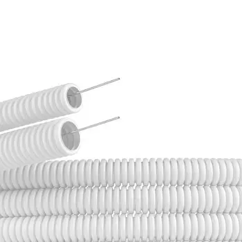 Труба гофрированная полиолефин 25 мм DKC безгалогенная с зондом белая (50 м) (81825)