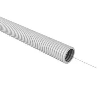 Труба гофрированная ПВХ 50 мм КМ легкая с зондом серая (15 м) (Б0060609)
