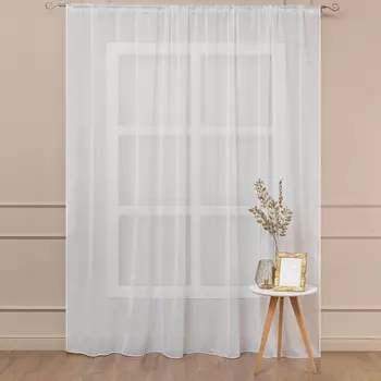 Тюль искусственный шелк белый 300х260 см Amore Mio (94633)