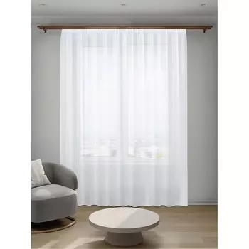 Тюль вуаль белый 300х320 см Decofest Марио с утяжелителем (153.731)