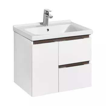 Тумба под раковину Aquaton Рене 600 мм подвесная белый/грецкий орех (1.A258.5.01N.RC8.0)