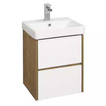 Тумба под раковину Aquaton Сканди 45 см подвесная белая/дуб рустикальный (1A251601SDZ90)