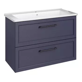Тумба под раковину АСБ-Мебель Белмонти 85 см подвесная синяя софт (11855)