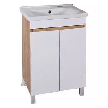 Тумба под раковину АСБ-Мебель Марко 60 см напольная белая/дуб золотой (10740)