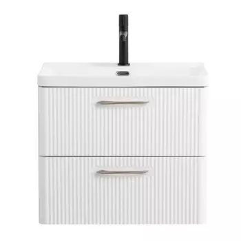 Тумба под раковину BelBagno Due 60 см подвесная белая (DUE-600-2C-SO-BL-P-FH)