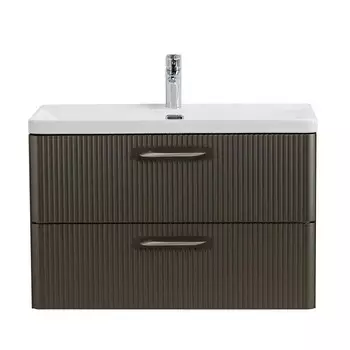 Тумба под раковину BelBagno Due 80 см подвесная темно-серая (DUE-800-2C-SO-GM-P-FH)