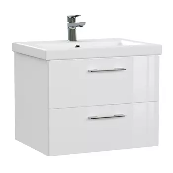 Тумба под раковину Cersanit Lara 60 см подвесная белая (64133)