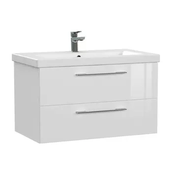 Тумба под раковину Cersanit Lara 80 см подвесная белая (64137)