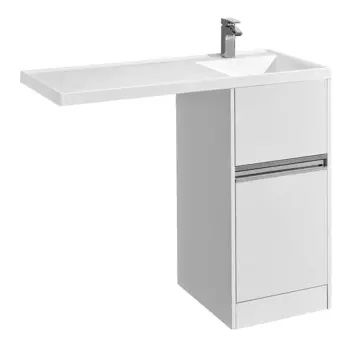 Тумба под раковину и стиральную машину Aquaton Лондри 40 см белая (1A236001LH010)