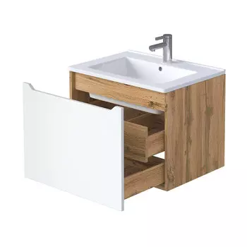Тумба под раковину Маркастрой Line 65 см подвесная дуб вотан/белая (Ц0000041926)
