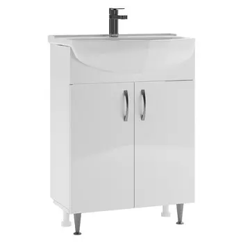 Тумба под раковину Нева 60 см напольная белая (УПП00040336)