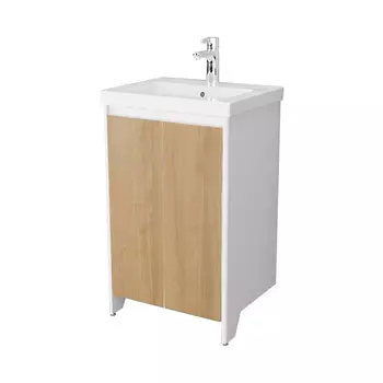 Тумба под раковину Velvex Klaufs 500 мм напольная дерево/белая (tnKLA.50.2D-617.216)