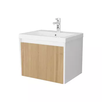 Тумба под раковину Velvex Klaufs 600 мм подвесная дерево/белая (tpKLA.60.1Y-617.216)