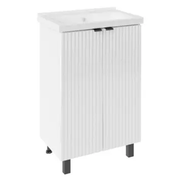 Комплект тумба с раковиной АСБ-Мебель Дора 50 см напольная белая