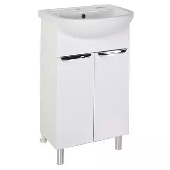 Комплект тумба с раковиной АСБ-Мебель Мессина 50 см напольная белая