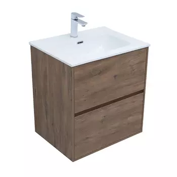 Комплект тумба с раковиной Lavelly Cube 60 см подвесная дуб рустикальный