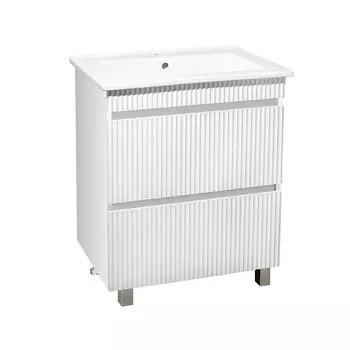 Комплект тумба с раковиной Runo Модена 65 см напольная белая (00-00001452)