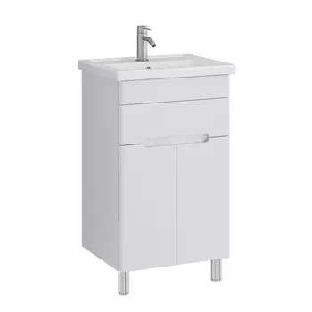 Комплект тумба с раковиной Sanstar Модена 50 см напольная белая (222.1-1.4.1.К/222.1-1.4.1СККОМ)