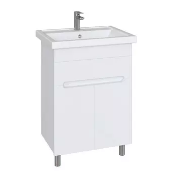 Комплект тумба с раковиной Sanstar Модена 60 см напольная белая (223.1-1.4.1.К)